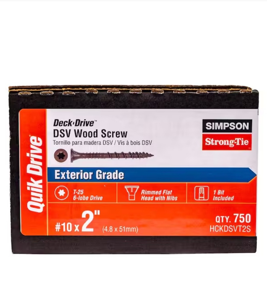 Simpson Strong-Tie Deck-Drive™ DSV #10x2 Wood Screws 750ct Collated